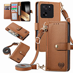 Funda de Cuero Cartera con Soporte Carcasa S16D para Xiaomi Mi 13T Pro 5G Marron