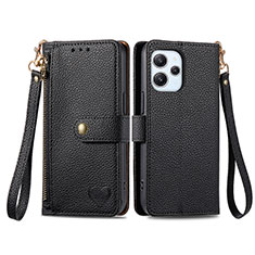 Funda de Cuero Cartera con Soporte Carcasa S16D para Xiaomi Redmi 12 4G Negro