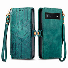 Funda de Cuero Cartera con Soporte Carcasa S17D para Google Pixel 6a 5G Verde