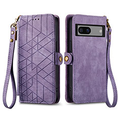 Funda de Cuero Cartera con Soporte Carcasa S17D para Google Pixel 7a 5G Morado