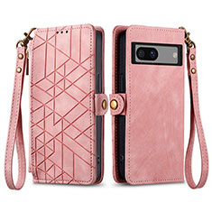 Funda de Cuero Cartera con Soporte Carcasa S17D para Google Pixel 7a 5G Rosa