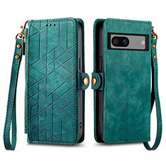 Funda de Cuero Cartera con Soporte Carcasa S17D para Google Pixel 7a 5G Verde