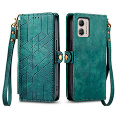 Funda de Cuero Cartera con Soporte Carcasa S17D para Motorola Moto G53 5G Verde