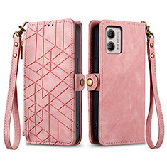 Funda de Cuero Cartera con Soporte Carcasa S17D para Motorola Moto G53y 5G Rosa