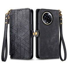 Funda de Cuero Cartera con Soporte Carcasa S17D para Realme 11 5G Negro