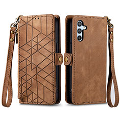 Funda de Cuero Cartera con Soporte Carcasa S17D para Samsung Galaxy A34 5G Marron