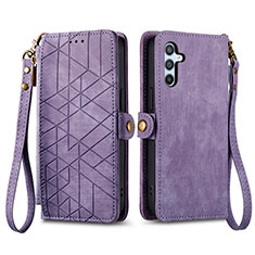 Funda de Cuero Cartera con Soporte Carcasa S17D para Samsung Galaxy A34 5G Morado