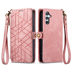 Funda de Cuero Cartera con Soporte Carcasa S17D para Samsung Galaxy A34 5G Rosa