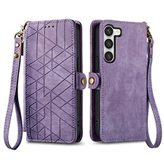 Funda de Cuero Cartera con Soporte Carcasa S17D para Samsung Galaxy S22 Plus 5G Morado