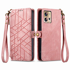 Funda de Cuero Cartera con Soporte Carcasa S18D para Motorola Moto Edge 30 Fusion 5G Rosa