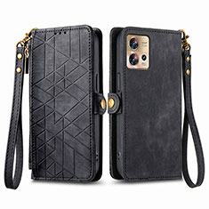 Funda de Cuero Cartera con Soporte Carcasa S18D para Motorola Moto Edge 30 Pro 5G Negro