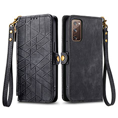 Funda de Cuero Cartera con Soporte Carcasa S18D para Samsung Galaxy S20 FE 4G Negro