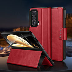 Funda de Cuero Cartera con Soporte Carcasa SD1 para Huawei Honor Magic V 5G Rojo