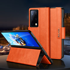 Funda de Cuero Cartera con Soporte Carcasa SD1 para Huawei Mate X2 Naranja