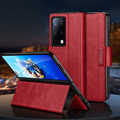 Funda de Cuero Cartera con Soporte Carcasa SD1 para Huawei Mate X2 Rojo