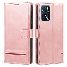 Funda de Cuero Cartera con Soporte Carcasa SY1 para Oppo A16 Rosa