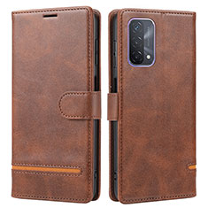 Funda de Cuero Cartera con Soporte Carcasa SY1 para Oppo A74 5G Marron