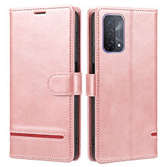 Funda de Cuero Cartera con Soporte Carcasa SY1 para Oppo A74 5G Rosa