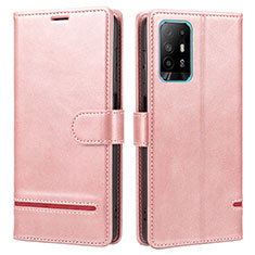 Funda de Cuero Cartera con Soporte Carcasa SY1 para Oppo A95 5G Rosa