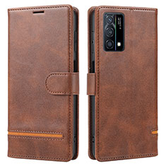 Funda de Cuero Cartera con Soporte Carcasa SY1 para Oppo K9 5G Marron