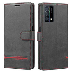 Funda de Cuero Cartera con Soporte Carcasa SY1 para Oppo K9 5G Negro