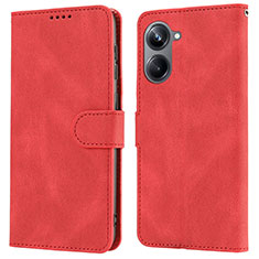 Funda de Cuero Cartera con Soporte Carcasa SY1 para Realme 10 Pro 5G Rojo