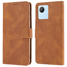 Funda de Cuero Cartera con Soporte Carcasa SY1 para Realme C30 Marron