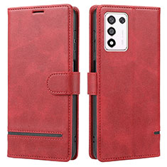 Funda de Cuero Cartera con Soporte Carcasa SY1 para Realme Q3s 5G Rojo