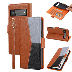 Funda de Cuero Cartera con Soporte Carcasa SY2 para Google Pixel 6 Pro 5G Marron