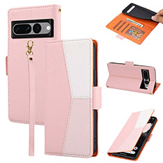 Funda de Cuero Cartera con Soporte Carcasa SY2 para Google Pixel 7 Pro 5G Rosa