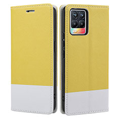 Funda de Cuero Cartera con Soporte Carcasa SY2 para Realme 8 4G Amarillo