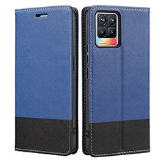 Funda de Cuero Cartera con Soporte Carcasa SY2 para Realme 8 4G Azul