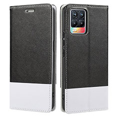 Funda de Cuero Cartera con Soporte Carcasa SY2 para Realme 8 4G Negro