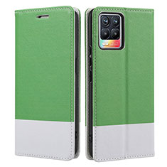 Funda de Cuero Cartera con Soporte Carcasa SY2 para Realme 8 4G Verde