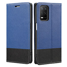 Funda de Cuero Cartera con Soporte Carcasa SY2 para Realme 8 5G Azul