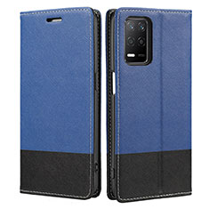 Funda de Cuero Cartera con Soporte Carcasa SY2 para Realme 9 5G India Azul