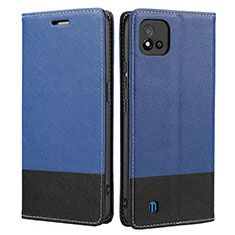 Funda de Cuero Cartera con Soporte Carcasa SY2 para Realme C20 Azul