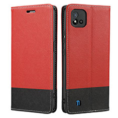 Funda de Cuero Cartera con Soporte Carcasa SY2 para Realme C20 Rojo