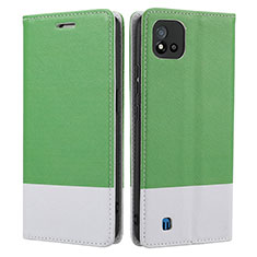 Funda de Cuero Cartera con Soporte Carcasa SY2 para Realme C20 Verde