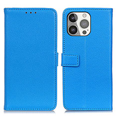 Funda de Cuero Cartera con Soporte Carcasa T01 para Apple iPhone 13 Pro Max Azul