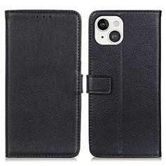 Funda de Cuero Cartera con Soporte Carcasa T01 para Apple iPhone 14 Negro