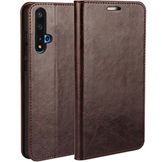 Funda de Cuero Cartera con Soporte Carcasa T01 para Huawei Honor 20S Marron