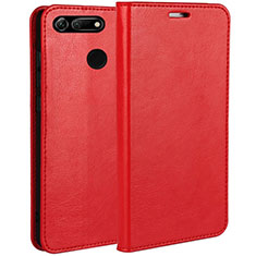 Funda de Cuero Cartera con Soporte Carcasa T01 para Huawei Honor V20 Rojo