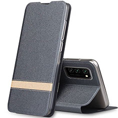 Funda de Cuero Cartera con Soporte Carcasa T01 para Huawei Honor V30 5G Gris