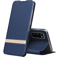 Funda de Cuero Cartera con Soporte Carcasa T01 para Huawei Honor V30 Pro 5G Azul