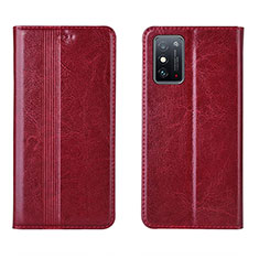 Funda de Cuero Cartera con Soporte Carcasa T01 para Huawei Honor X10 Max 5G Rojo Rosa