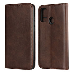 Funda de Cuero Cartera con Soporte Carcasa T01 para Huawei P Smart (2020) Marron