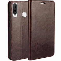 Funda de Cuero Cartera con Soporte Carcasa T01 para Huawei P30 Lite XL Marron