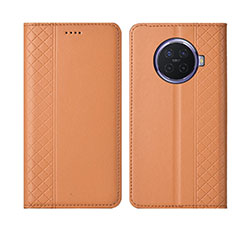 Funda de Cuero Cartera con Soporte Carcasa T01 para Oppo Ace2 Naranja