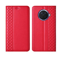 Funda de Cuero Cartera con Soporte Carcasa T01 para Oppo Ace2 Rojo